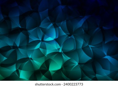 Azul oscuro, patrón poligonal vectorial verde. Ilustración abstracta colorida con triángulos. Una nueva textura para tu sitio web.