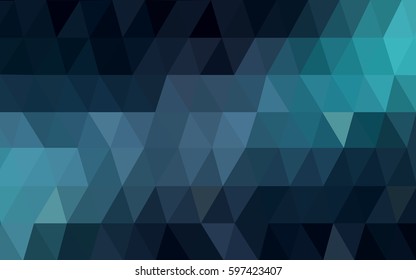 Dark Blue, Green vector polygonal illustration, which consist of triangles. Triangular pattern for your business design. Geometric background in Origami style with gradient. 