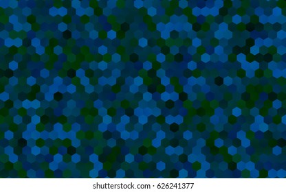 Dark Blue, Green vector polygonal illustration, which consist of hexagons. Hexagonal design for your business. Creative geometric background in Origami style with gradient