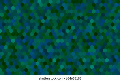 Dark Blue, Green vector polygonal illustration, which consist of hexagons. Hexagonal design for your business. Creative geometric background in Origami style with gradient