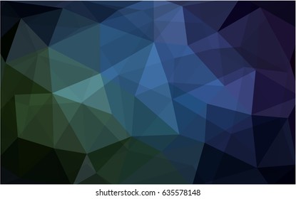 Dark Blue, Green vector polygonal illustration, which consist of triangles. Triangular pattern for your business design. Geometric background in Origami style with gradient. 