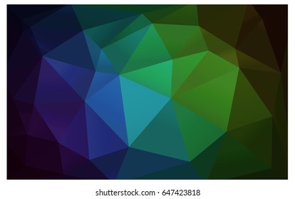 Dark Blue, Green vector polygonal illustration, which consist of triangles. Triangular pattern for your business design. Geometric background in Origami style with gradient. 