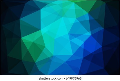 Dark Blue, Green vector polygonal illustration, which consist of triangles. Triangular design for your business. Creative geometric background in Origami style with gradient