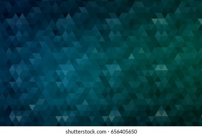 Dark Blue, Green vector polygonal template. Triangular geometric sample with gradient.  A new texture for your design.