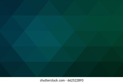 Dark Blue, Green vector polygonal illustration, which consist of triangles. Triangular design for your business. Creative geometric background in Origami style with gradient