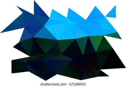 Dark Blue, Green vector polygonal background. Geometric illustration in Origami style with gradient.  The best triangular design for your business.