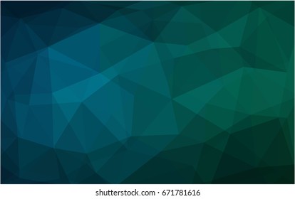 Dark Blue, Green vector polygonal illustration, which consist of triangles. Triangular design for your business. Creative geometric background in Origami style with gradient