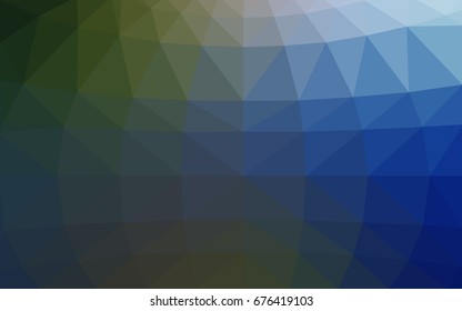 Dark Blue, Green vector polygonal illustration, which consist of triangles. Triangular pattern for your business design. Geometric background in Origami style with gradient. 