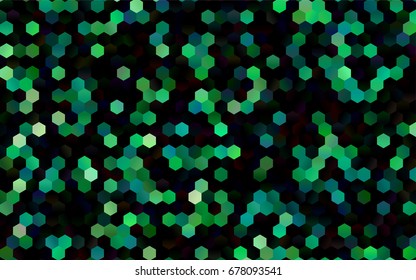 Dark Blue, Green vector polygonal illustration, which consist of hexagons. Hexagonal design for your business. Creative geometric background in Origami style with gradient
