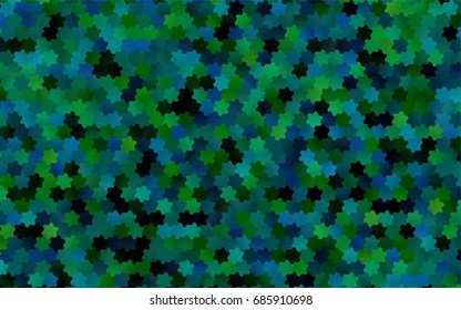 Dark Blue, Green vector polygonal illustration, which consist of hexagons. Hexagonal design for your business. Creative geometric background in Origami style with gradient