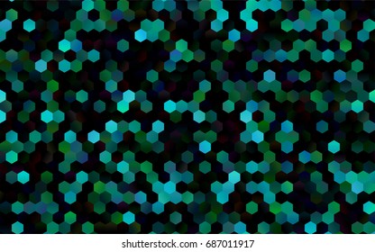 Dark Blue, Green vector polygonal illustration, which consist of hexagons. Hexagonal pattern for your business design. Geometric background in Origami style with gradient. 