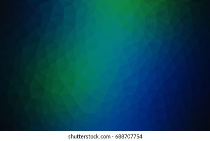 Dark Blue, Green vector polygonal illustration, which consist of triangles. Triangular pattern for your business design. Geometric background in Origami style with gradient. 