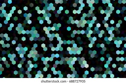 Dark Blue, Green vector polygonal illustration, which consist of hexagons. Hexagonal pattern for your business design. Geometric background in Origami style with gradient. 