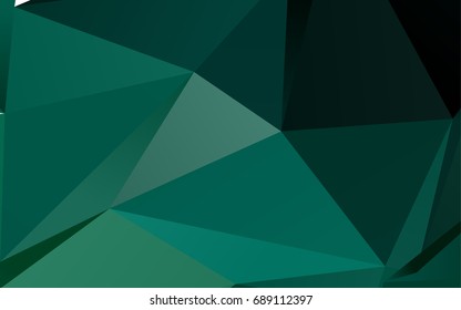 Dark Blue, Green vector polygonal background. A sample with polygonal shapes. The best triangular design for your business.