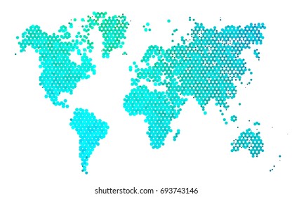 Dark Blue, Green vector polygonal illustration, which consist of hexagons. Hexagonal design for your business. Creative geometric background in Origami style with gradient