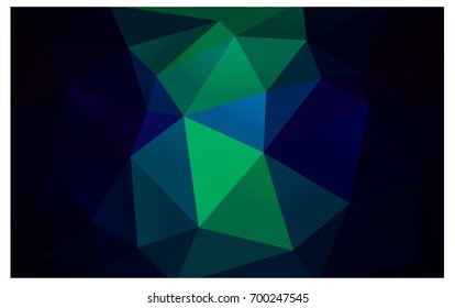 Dark Blue, Green vector polygonal illustration, which consist of triangles. Triangular design for your business. Creative geometric background in Origami style with gradient