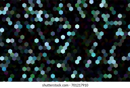 Dark Blue, Green vector polygonal illustration, which consist of hexagons. Hexagonal pattern for your business design. Geometric background in Origami style with gradient. 