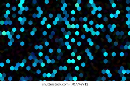 Dark Blue, Green vector polygonal illustration, which consist of hexagons. Hexagonal design for your business. 