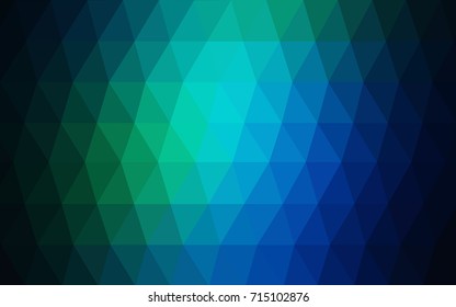 Dark Blue, Green vector polygonal illustration, which consist of triangles. Triangular design for your business. Creative geometric background in Origami style with gradient