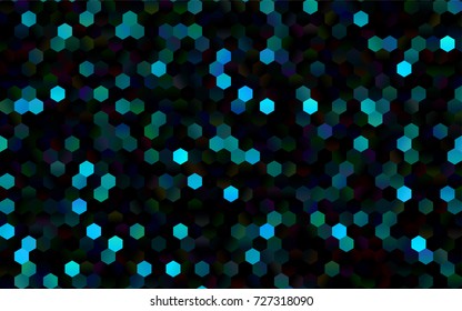 Dark Blue, Green vector polygonal illustration, which consist of hexagons. Hexagonal design for your business. Creative geometric background in Origami style with gradient