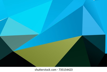 Dark Blue, Green vector polygonal background. A sample with polygonal shapes. The textured pattern can be used for background.