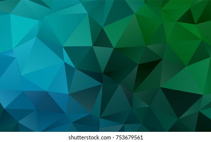 Dark Blue, Green vector polygonal background. Creative illustration in halftone style with gradient. A completely new design for your business.