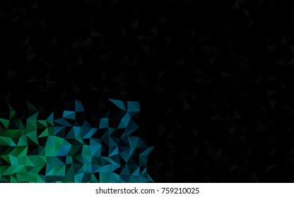 Dark Blue, Green vector polygonal template. An elegant bright illustration with gradient. The template can be used as a background for cell phones.