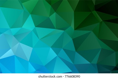 Dark Blue, Green vector polygonal template. Glitter abstract illustration with an elegant design. A completely new template for your business design.