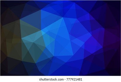 Dark Blue, Green vector polygonal illustration, which consist of triangles. Triangular pattern for your business design. Geometric background in Origami style with gradient. 