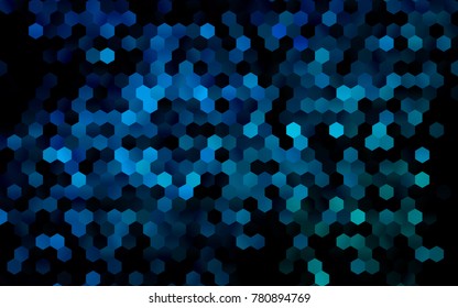 Dark Blue, Green vector polygonal illustration, which consist of hexagons. Hexagonal design for your business. Creative geometric background in Origami style with gradient