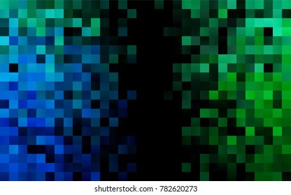 Dark Blue, Green vector polygonal illustration, which consist of rectangles. Rectangular pattern for your business design. Geometric background in Origami style with gradient. 