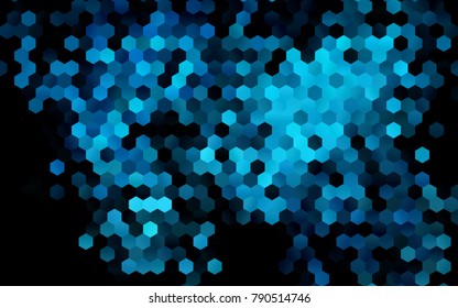 Dark Blue, Green vector polygonal illustration, which consist of hexagons. Hexagonal pattern for your business design. Geometric background in Origami style with gradient. 