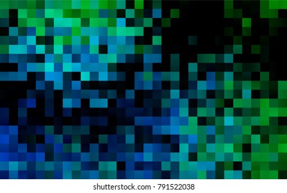 Dark Blue, Green vector polygonal illustration, which consist of rectangles. Rectangular pattern for your business design. Geometric background in Origami style with gradient. 