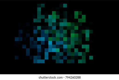 Dark Blue, Green vector polygonal illustration, which consist of rectangles. Rectangular pattern for your business design. Geometric background in Origami style with gradient. 