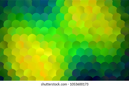 Dark Blue, Green vector red pattern of geometric circles, shapes. Colorful mosaic banner. Geometric background with colored disks.