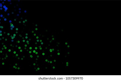 Dark Blue, Green vector red pattern of geometric circles, shapes. Colorful mosaic banner. Geometric background with colored disks.