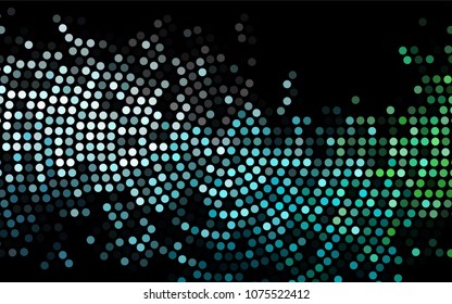 Dark Blue, Green vector red pattern of geometric circles, shapes. Colorful mosaic banner. Geometric background with colored disks.