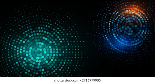 Dark Blue, Green vector red pattern of geometric circles, shapes. Colorful mosaic banner. Geometric background with colored disks.