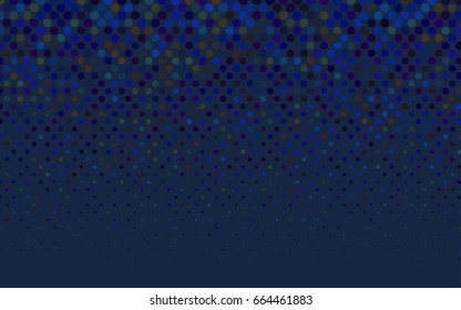 Dark Blue, Green vector red banner with set of circles, dots. Donuts Background. Creative Design Template. Technological halftone illustration.