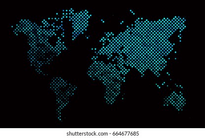 Dark Blue, Green vector red banner with set of circles, dots. Dots Background. Creative Design Template. Technological halftone illustration.