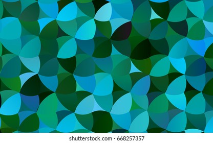 Dark Blue, Green vector red pattern of geometric circles, shapes. Colorful mosaic banner. Geometric background with colored disks.