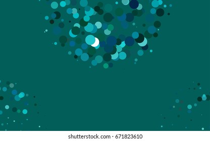 Dark Blue, Green vector red banner with set of circles, dots. Donuts Background. Creative Design Template. Technological halftone illustration.