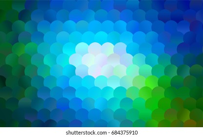 Dark Blue, Green vector red banner with set of circles, dots. Donuts Background. Creative Design Template. Technological halftone illustration.