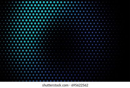 Dark Blue, Green vector red banner with set of circles, dots. Donuts Background. Creative Design Template. Technological halftone illustration.
