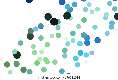 Dark Blue, Green vector red banner with set of circles, dots. Donuts Background. Creative Design Template. Technological halftone illustration.