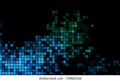 Dark Blue, Green vector red pattern of geometric circles, shapes. Colorful mosaic banner. Geometric background with colored disks.