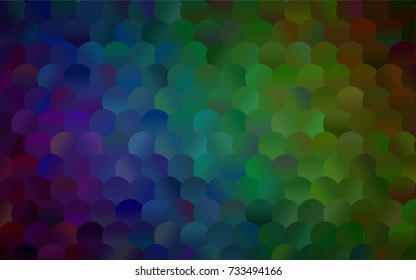 Dark Blue, Green vector red banner with set of circles, dots. Donuts Background. Creative Design Template. Technological halftone illustration.