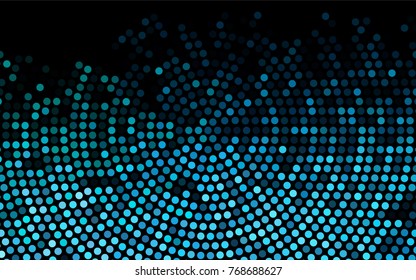 Dark Blue, Green vector red banner with set of circles, dots. Donuts Background. Creative Design Template. Technological halftone illustration.