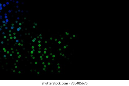 Dark Blue, Green vector red pattern of geometric circles, shapes. Colorful mosaic banner. Geometric background with colored disks.