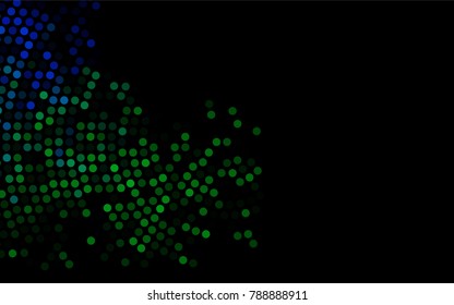 Dark Blue, Green vector red pattern of geometric circles, shapes. Colorful mosaic banner. Geometric background with colored disks.